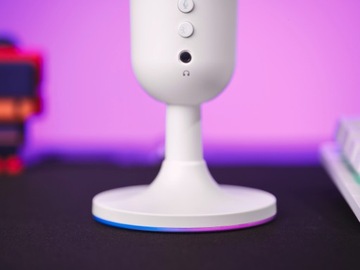 ИГРОВОЙ USB-МИКРОФОН КОМПАКТНЫЙ ПК со светодиодной подсветкой RGB PS5 Streaming TWITCH БЕЛЫЙ