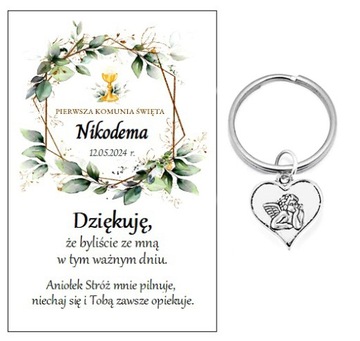 Podziękowania dla gości breloczek ANIOŁEK NR 76 KOMUNIA PAMIĄTKA PREZENT