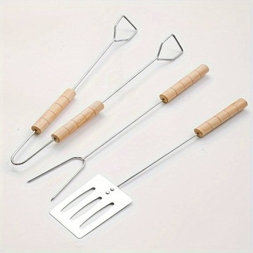 АКСЕССУАРЫ ДЛЯ ГРИЛЯ НАБОР СТОЛОВЫХ ПРИБОРОВ СТАЛЬНАЯ ПОСУДА ДЛЯ ГРИЛЯ, 3 шт.