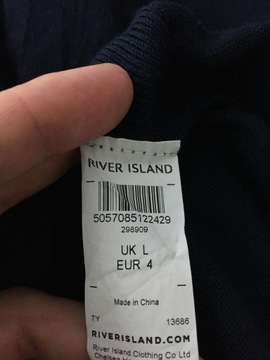 River Island dzianinowe polo longsleeve L *PW384*