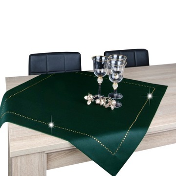 Serweta dekoracyjna GLAMOUR 80x80 zielony ciemny + złoto