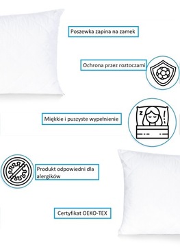 АНТИАЛЛЕРГЕННАЯ, СТЕГАНАЯ ПОДУШКА ДЛЯ СПАНИЯ 70Х80