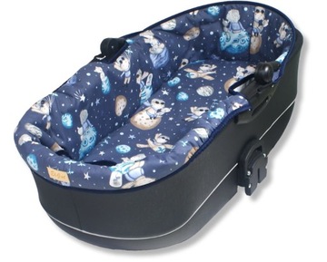 USZTYWNIONY WKŁAD+MATERACYK DO GONDOLI WÓZKA Z BUDĄ NA ZAMEK BAWEŁNA