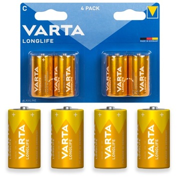Baterie alkaliczne VARTA R14 C LONGLIFE 4 sztuki