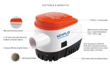 АВТОМАТИЧЕСКИЙ Трюмный НАСОС SEAFLO 12В 1100GPH