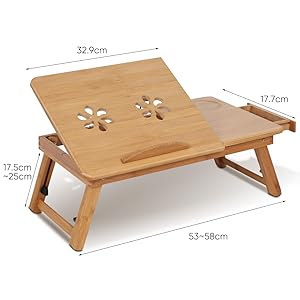 БОЛЬШОЙ ДЕРЕВЯННЫЙ БАМБУКОВЫЙ СТОЛ ДЛЯ НОУТБУКА