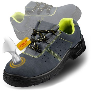 BUTY ROBOCZE MĘSKIE PÓŁBUTY OCHRONNE LEKKIE BHP LETNIE Z NOSKIEM PRIONE