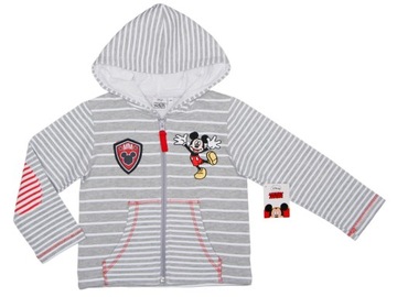 Disney Myszka Mickey Bluza w paski z kapturem 116