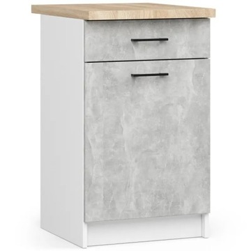 Szafka kuchenna 50 cm 1 szuflada półki front beton