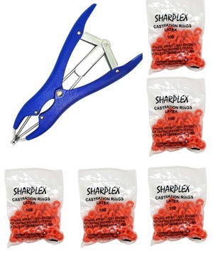 Набор для кастрации Эластратор с щипцами. 500 резинок