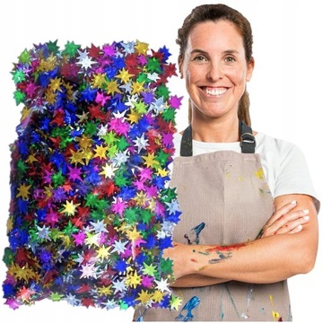 KOLOROWE CEKINY GWIAZDKI PLASTYCZNE DLA DZIECI