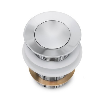 ПРИНА ПРОБКА ДЛЯ УМЫВАЛЬНИКА БЕЗ ПЕРЕЛИВА, клик-клак, СЕРЕБРЯНЫЙ