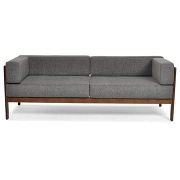 Современный деревянный садовый диван с подушками темно-коричневый графит EDEN