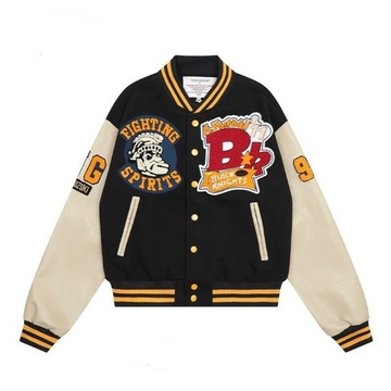 Letter Embroidery PU Baseball Uniform Jackets Men