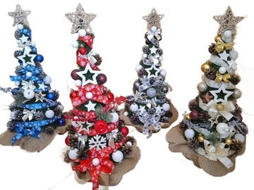 Конус, украшенный в горшке со светодиодным украшением 60 см