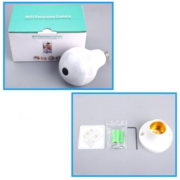 Kamera IP WiFi 360 monitoring w LED audio