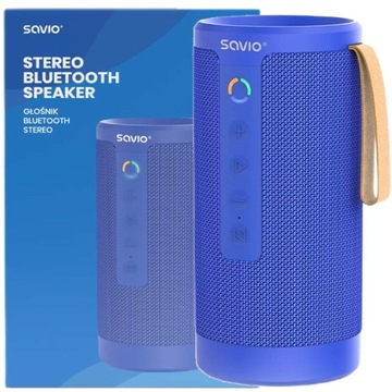 Głośnik Bluetooth STEREO 2x5W SAVIO BS-031 Bateria do 8h AUX SD TWS nieb.