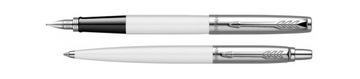 PARKER JOTTER BIAŁY ZESTAW PIÓRO DŁUGOPIS Z GRAWEREM TABLICZKĄ PIÓRNIKIEM