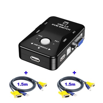 OULLX KVM-переключатель, VGA-разветвитель, кабель USB 2.0, коробка для USB-клавиатуры, мыши