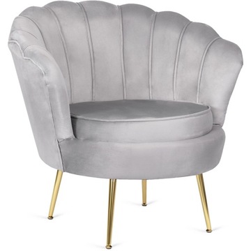 Fotel wypoczynkowy Angel do salonu, pokoju szary 82 cm metalowe nogi