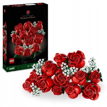 BUKIET RÓŻ LEGO 10328 prezent walentynki DLA NIEJ zestaw z róż KWIATY ICONS