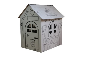 DOMEK DO KOLOROWANIA malowania edukacyjny 99x68x78 + NIESPODZIANKA