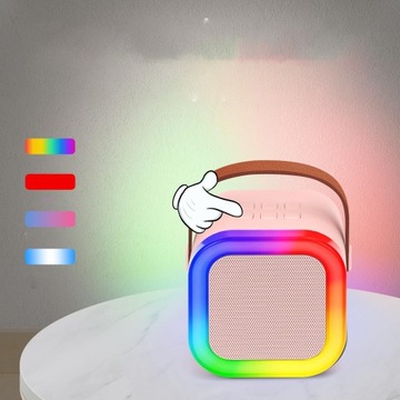 ПОРТАТИВНЫЙ НАБОР ДЛЯ КАРАОКЕ, ДИНАМИКИ BLUETOOTH RGB, ДВА МИКРОФОНА, МИНИ-ГНЕЗМЫ USB