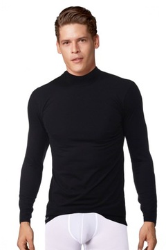 bluza męska czarna M półgolf męski bawełniany top koszulka Doreanse 2930