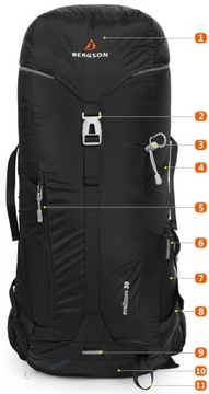 POJEMNY PLECAK TREKKINGOWY BERGSON SVELLNOSE 30L