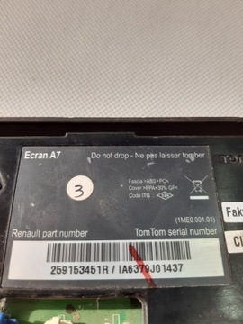 ДИСПЛЕЙ RENAULT NAVIGATION 259153451 ПОВРЕЖДЕН