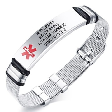 Браслет-сетка для диабетиков, DIABETIC