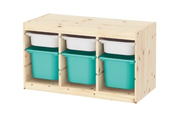 IKEA TROFAST regał z pojemnikami 93x52 cm SOSNA