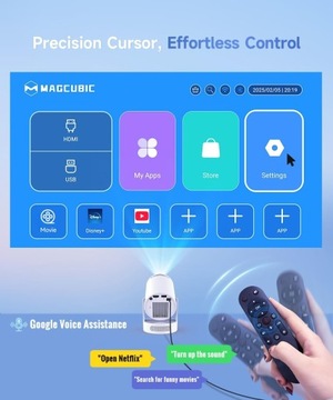 PROJEKTOR LED 4K HY300 PRO+ NOWA WERSJA 2025 WIFI SMART TV ANDROID 11