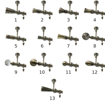 МЕТАЛЛИЧЕСКИЙ ПОТОЛОЧНЫЙ КАРДИНС 19мм МИКС выбор КОНЦОВ ЗОЛОТО АНТИЧ 300см оцинкованный
