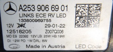 MERCEDES GLC W253 SVĚTLOMET LEVÝ A2539066901
