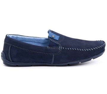 MATEOS MOKASYNY SKÓRZANE CASUAL 937 GRANAT 45