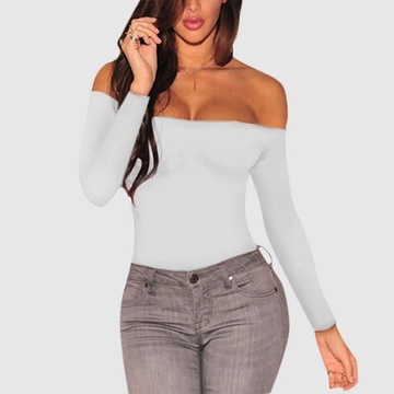 Seamless Off Shoulder Bodysuit Women's Long Sleeve