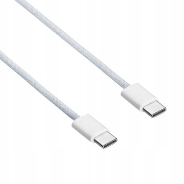 Kabel USB typ C - USB typ C 0,5m 60W AKYGA AK-USB-50 biały oplot 20V 3A 60W