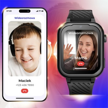 SMARTWATCH ZEGAREK DLA DZIECI TELEFON 4G ROZMOWY SMS Z GRAMI POLSKIE MENU