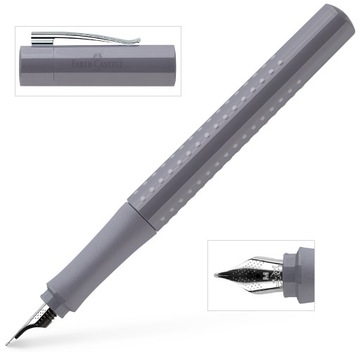FABER-CASTELL Pióro wieczne szkolne na naboje Grip DAPPLE GRAY stalówka M