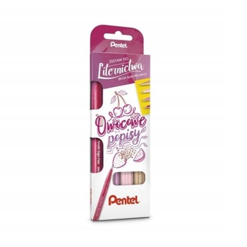 Pisaki do kaligrafi PENTEL 4kol. Owocowe popisy
