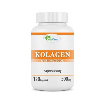 KOLAGEN RYBI MORSKI 120 kaps. 500 mg SKÓRA, WŁOSY, PAZNOKCIE, KOŚCI, STAWY