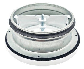 ANEMOSTAT WYWIEWNY KRATKA 160mm BIAŁY PŁASKI Z RAMKĄ MONTAŻOWĄ I USZCZELKĄ