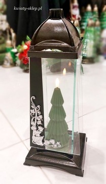 ŚWIECA LED CHOINKA ZIELONA światło białe ciepłe lekko migające 20cm