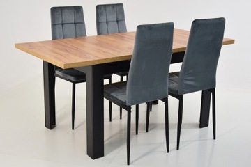 Meble kuchenne STÓŁ ROZKŁADANY i 4 krzesła WELUR