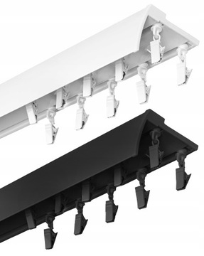 SZYNA SUFITOWA ALUMINIOWA SLIM PODWÓJNA Z OSŁONĄ 200 cm ŻABKA/AGRAFKA