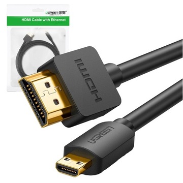 ВИДЕОКАБЕЛЬ UGREEN MICRO HDMI-HDMI 2.0 FULLHD 4K 60HZ ВИДЕОКАБЕЛЬ 2М