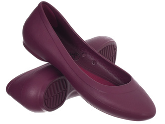 BALERINY DAMSKIE - CROCS - OLIVIA II LINED FLAT 203404-504 ŚLIWKOWE