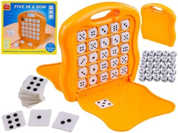 LOGICZNA GRA PLANSZOWA FIVE IN A ROW, 5 KOSTEK W RZĘDZIE KOŚCI