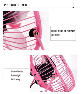 Мини-USB-вентилятор Портативные вентиляторы Металлический охладитель Охлаждающие 4-лопастные настольные бесшумные вентиляторы